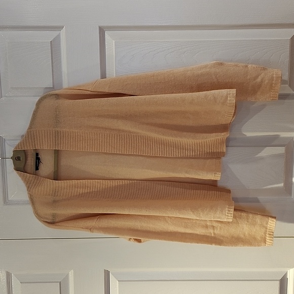 LORD & Taylor wamen cream open cardigan 100%cashmere sweater ligth weight - Picture 1 of 5